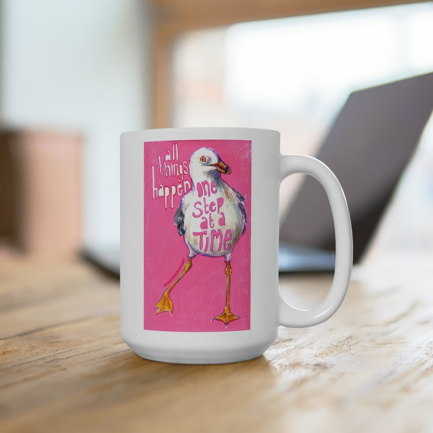 All Things Happen One Step At A Time: Mental Health Mug