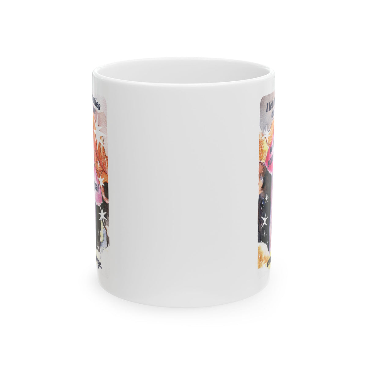 Inspirational Collage Ceramic Mug — Floral & Positive Quote Coffee Cup (11oz/15oz)