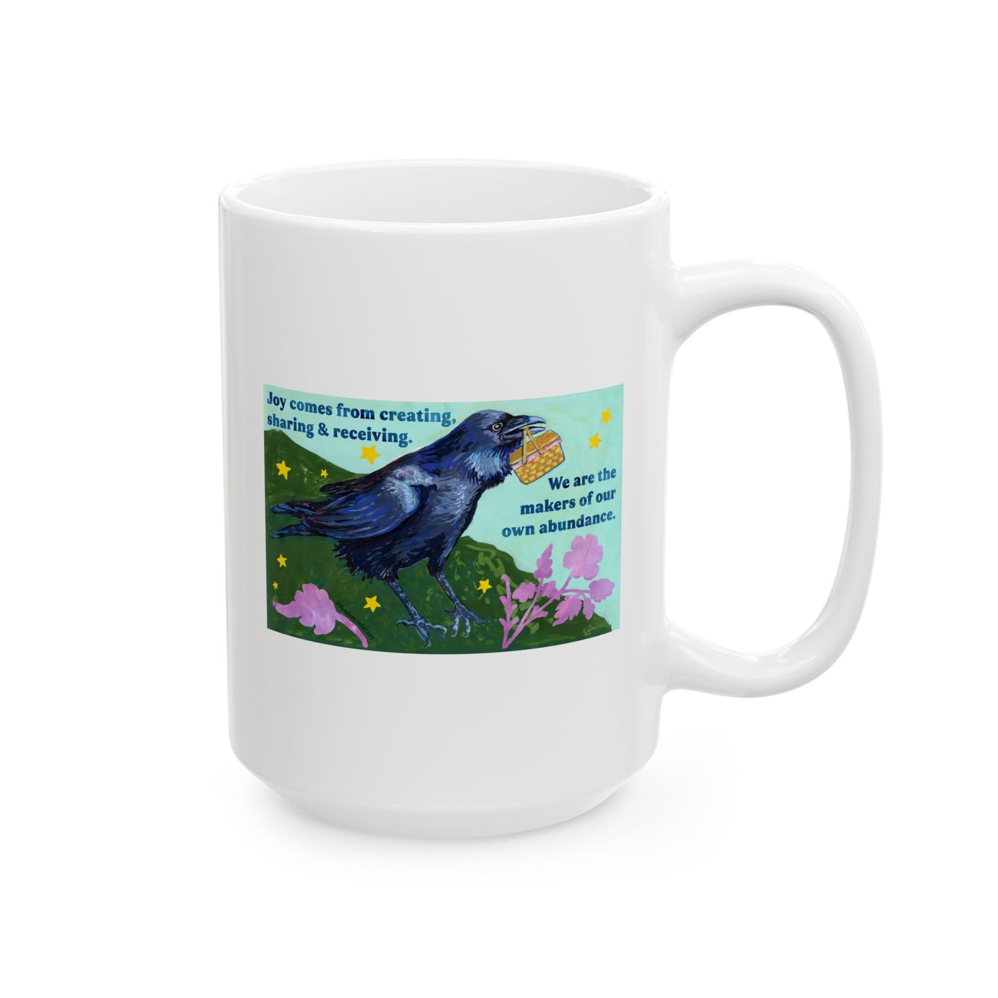 Joy comes from creating, sharing and receiving: feminist mug
