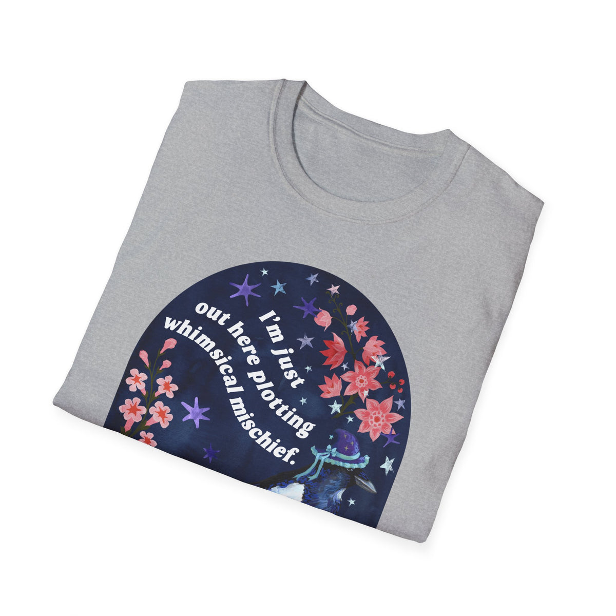 I'm just out here plotting whimsical mischief: magpie tshirt