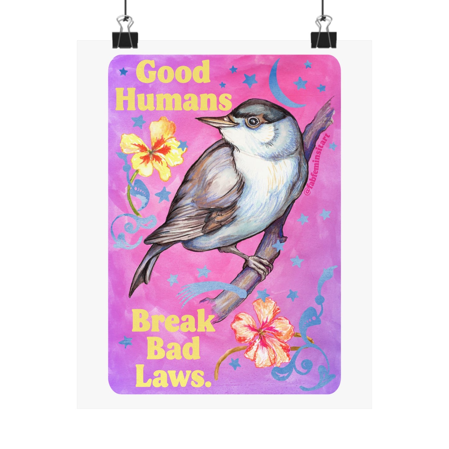 Good Humans Break Bad Laws: Feminist Art Print