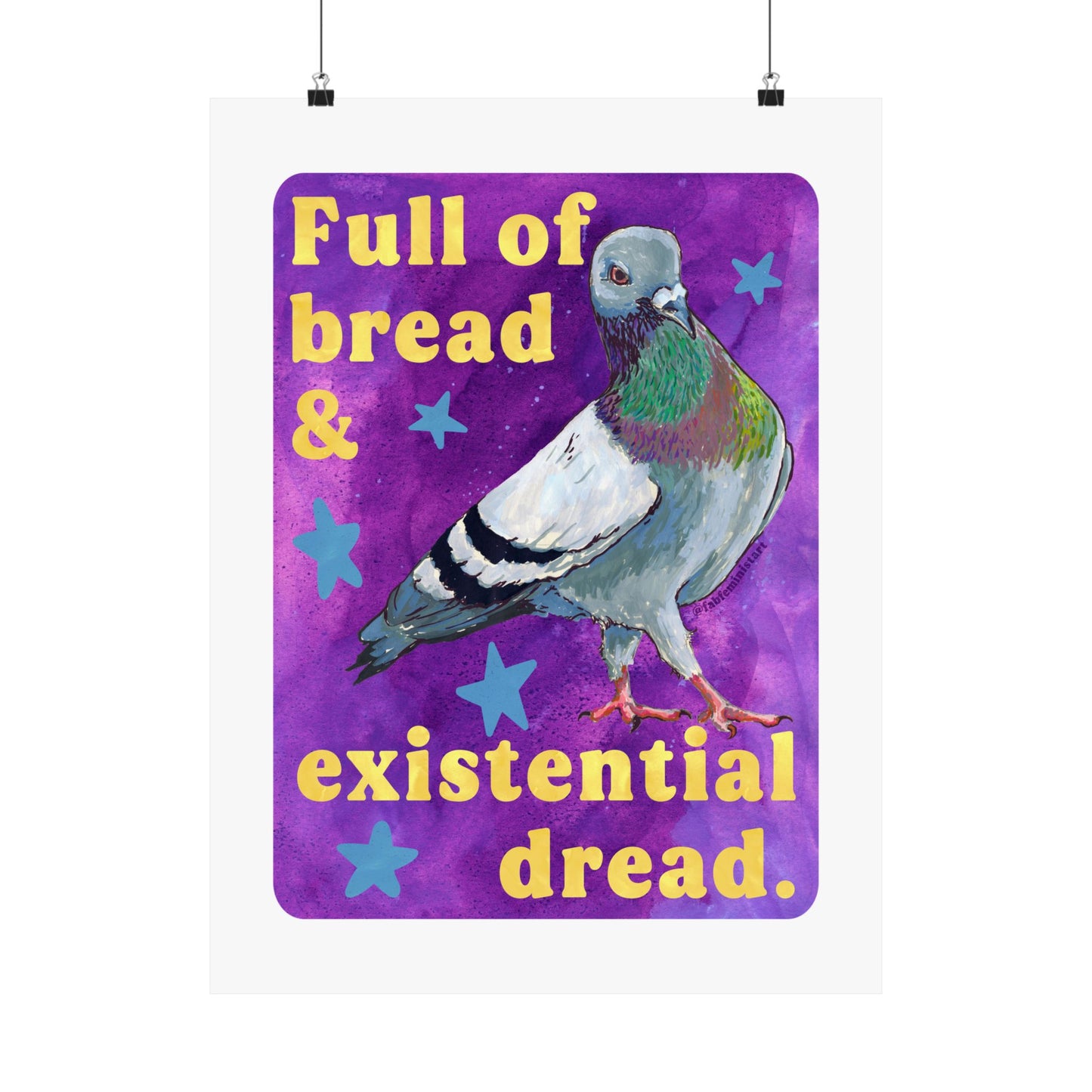 Full of Bread & Existential Dread: Pigeon Wall Art