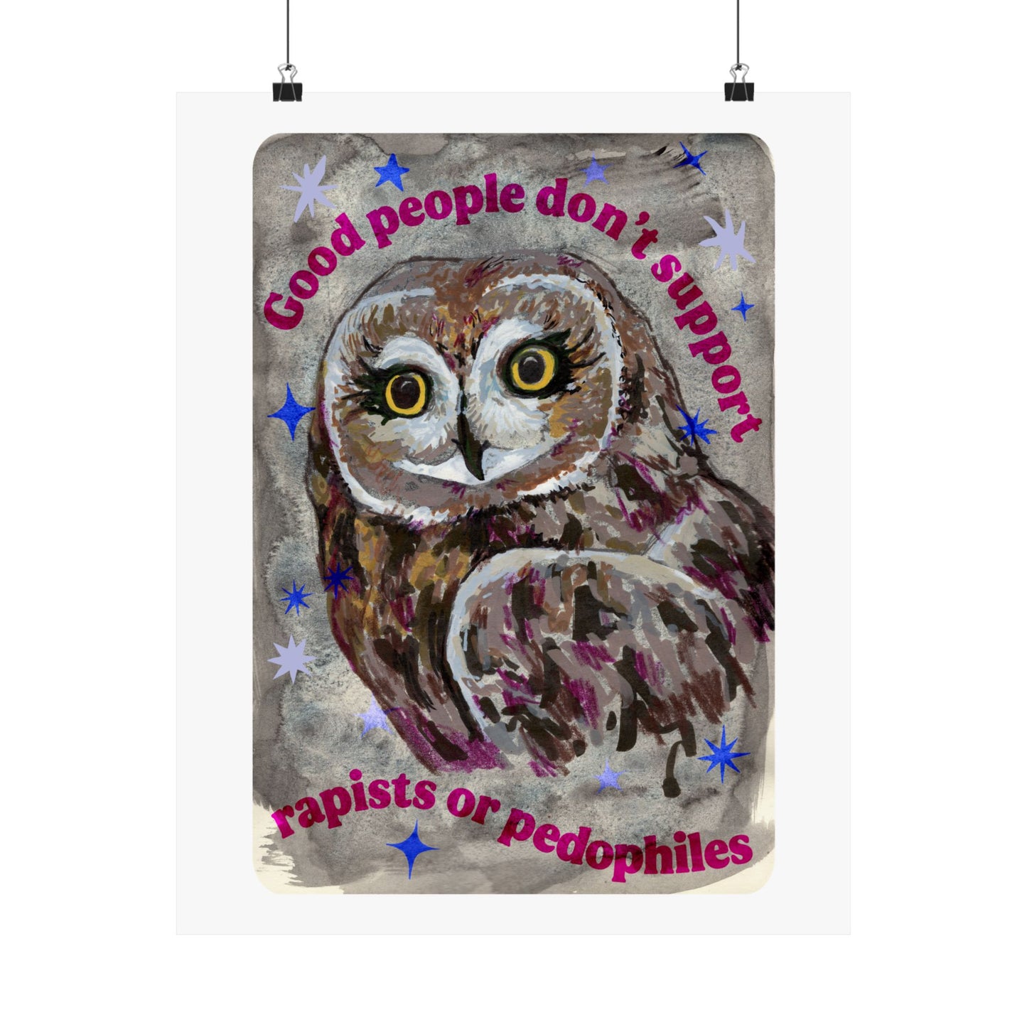 Good people don’t support rapists or pedophiles: feminist art print