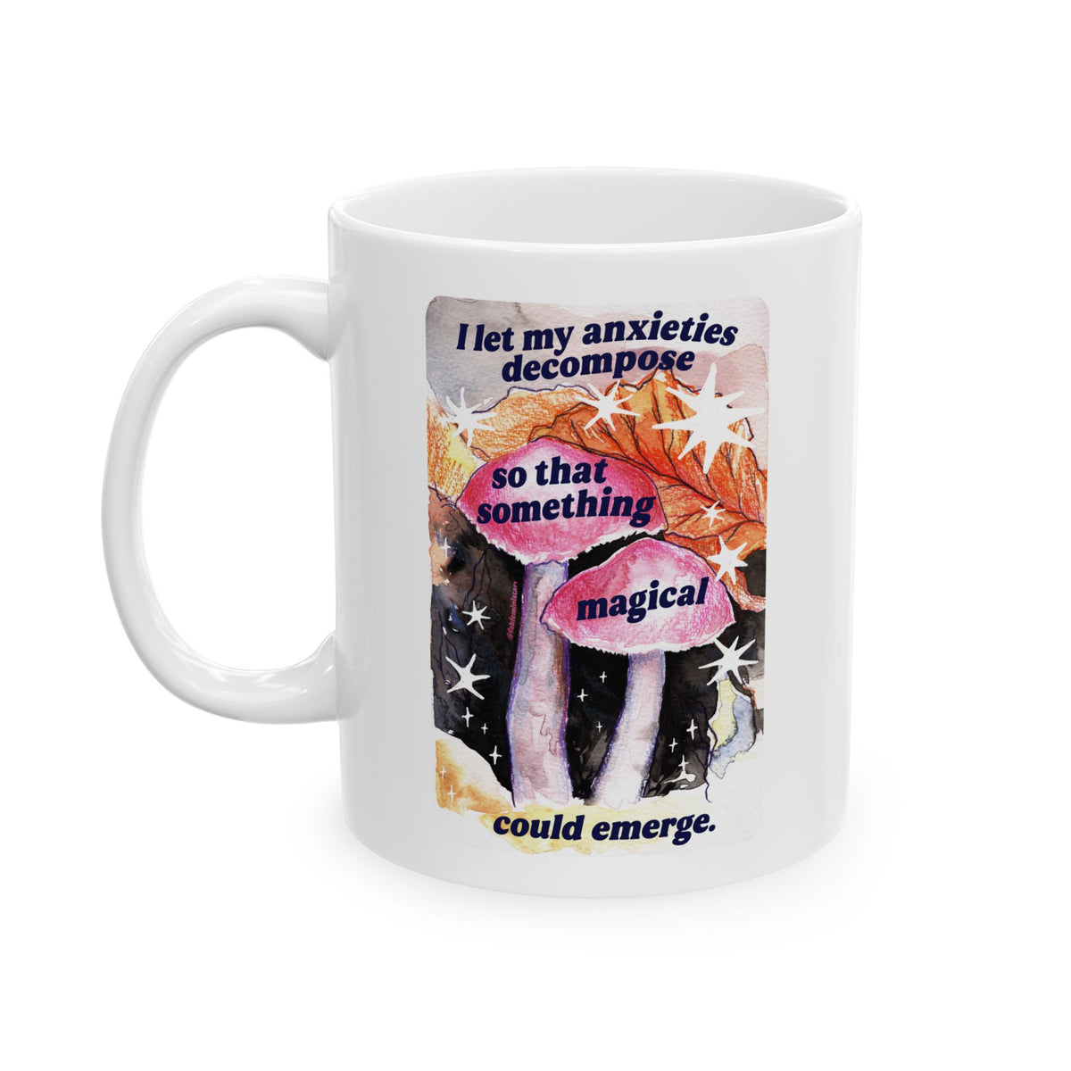 Inspirational Collage Ceramic Mug — Floral & Positive Quote Coffee Cup (11oz/15oz)