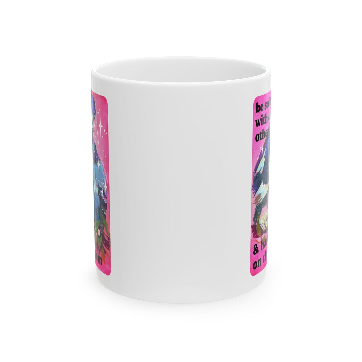 be soft with each other & hard on the system: feminist mug