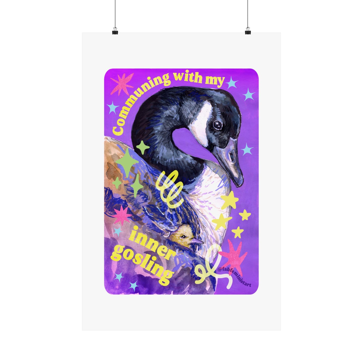 Communing With My Inner Gosling: Mental Health Art Print