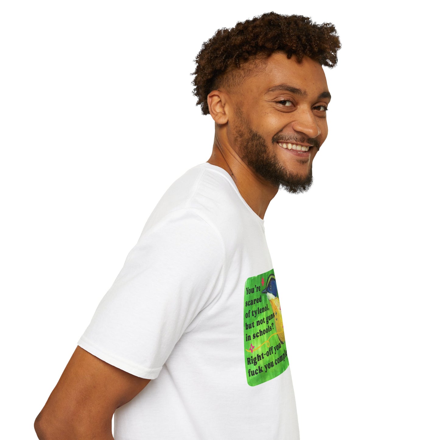 You're scared of tylenol, but not guns in schools? Right-off you fuck you complete fucking turnip: feminist shirt