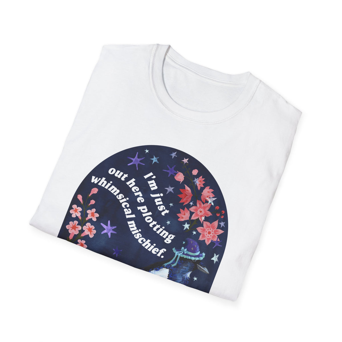 I'm just out here plotting whimsical mischief: magpie tshirt