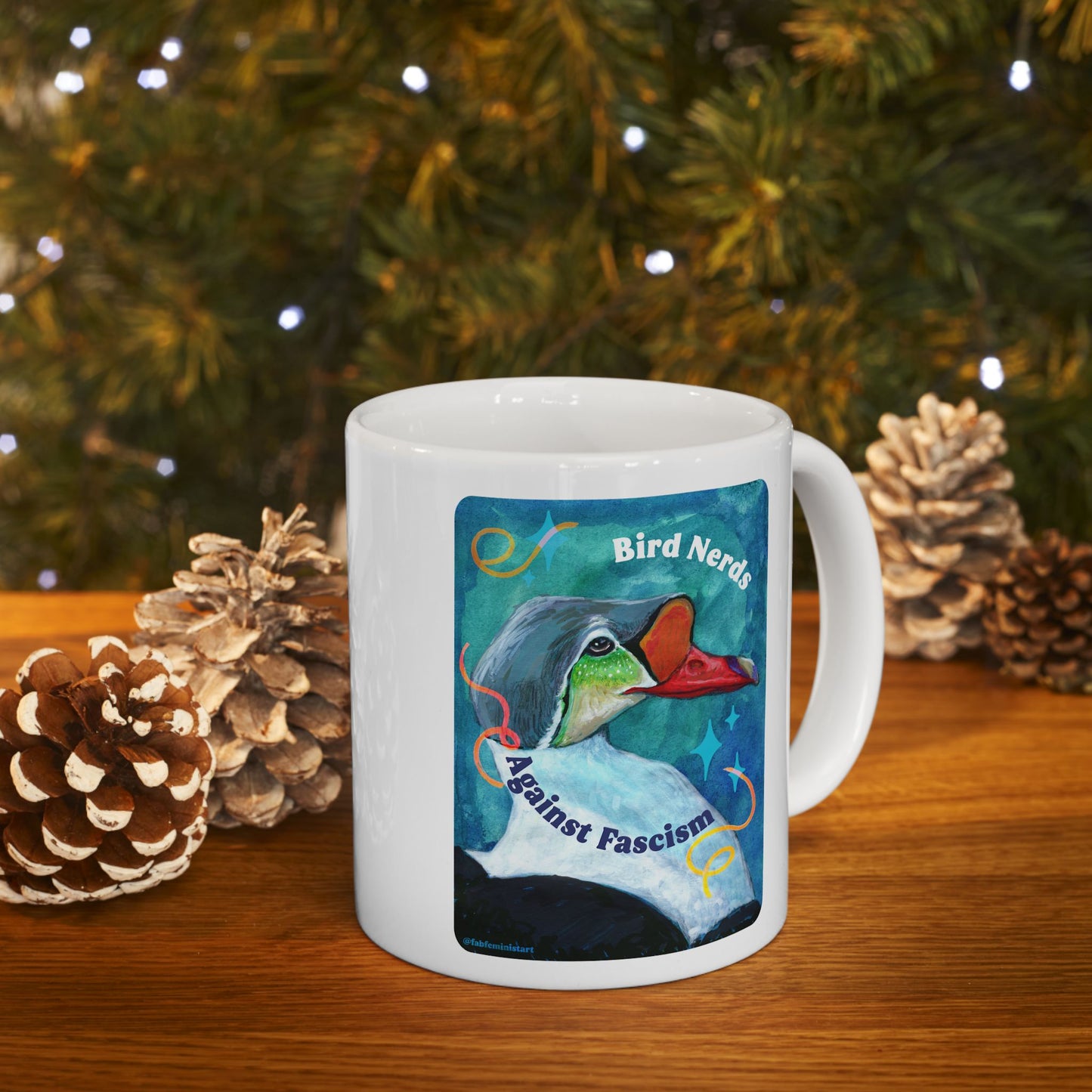 Bird Nerds Against Fascism: Feminist Mug