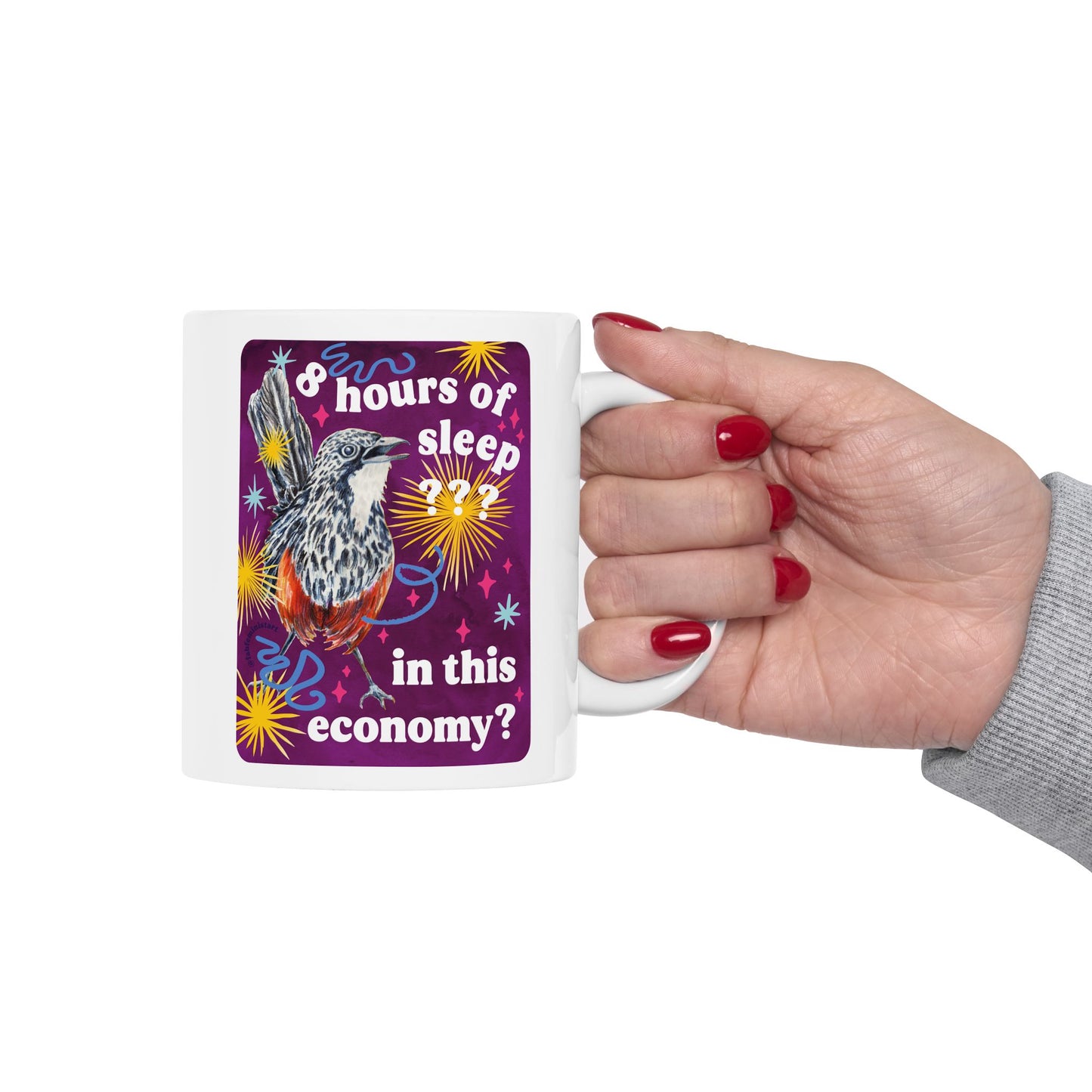 8 hours of sleep in this economy: feminist mug