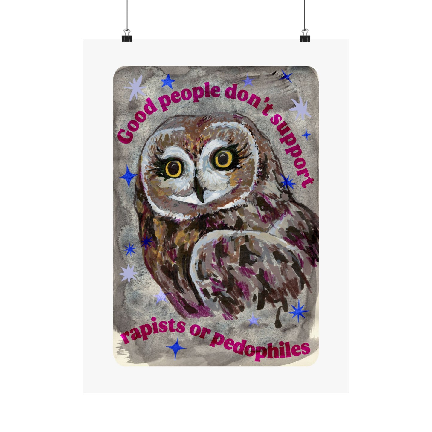 Good people don’t support rapists or pedophiles: feminist art print