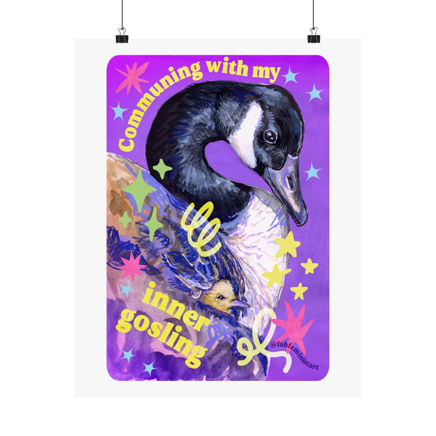 Communing With My Inner Gosling: Mental Health Art Print