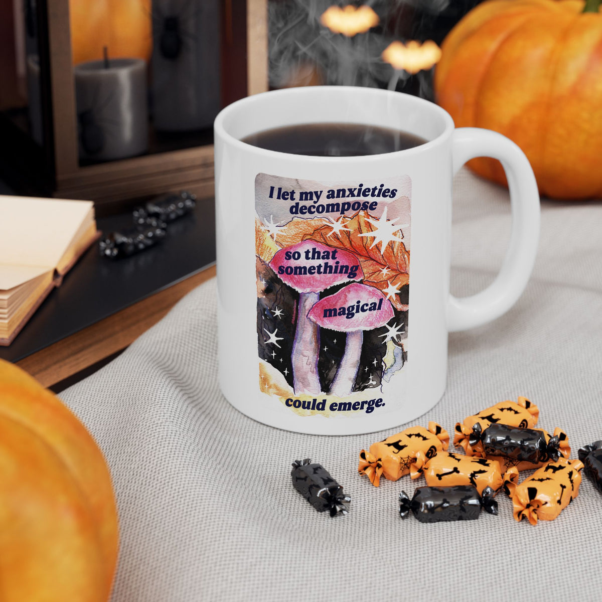 Inspirational Collage Ceramic Mug — Floral & Positive Quote Coffee Cup (11oz/15oz)