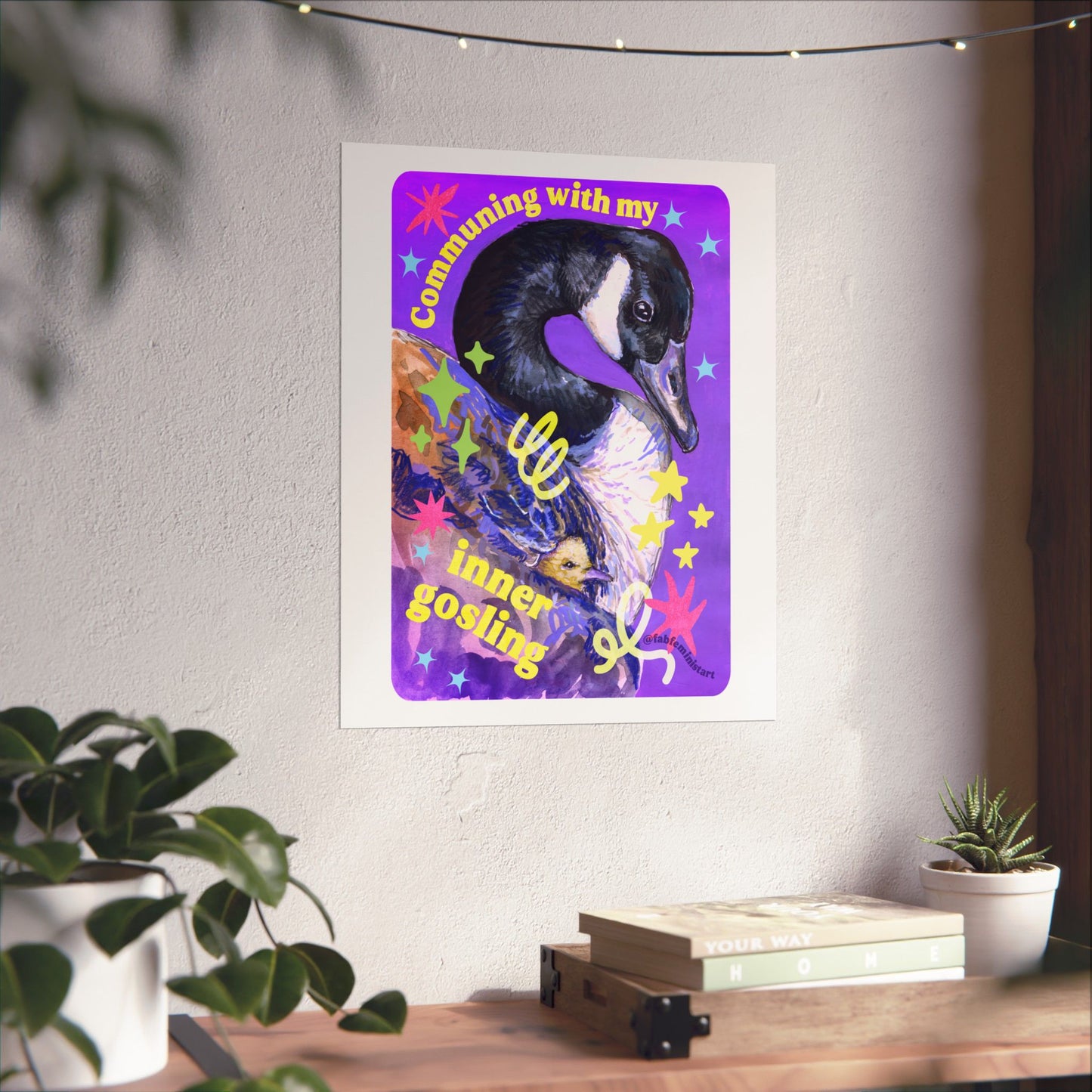 Communing With My Inner Gosling: Mental Health Art Print