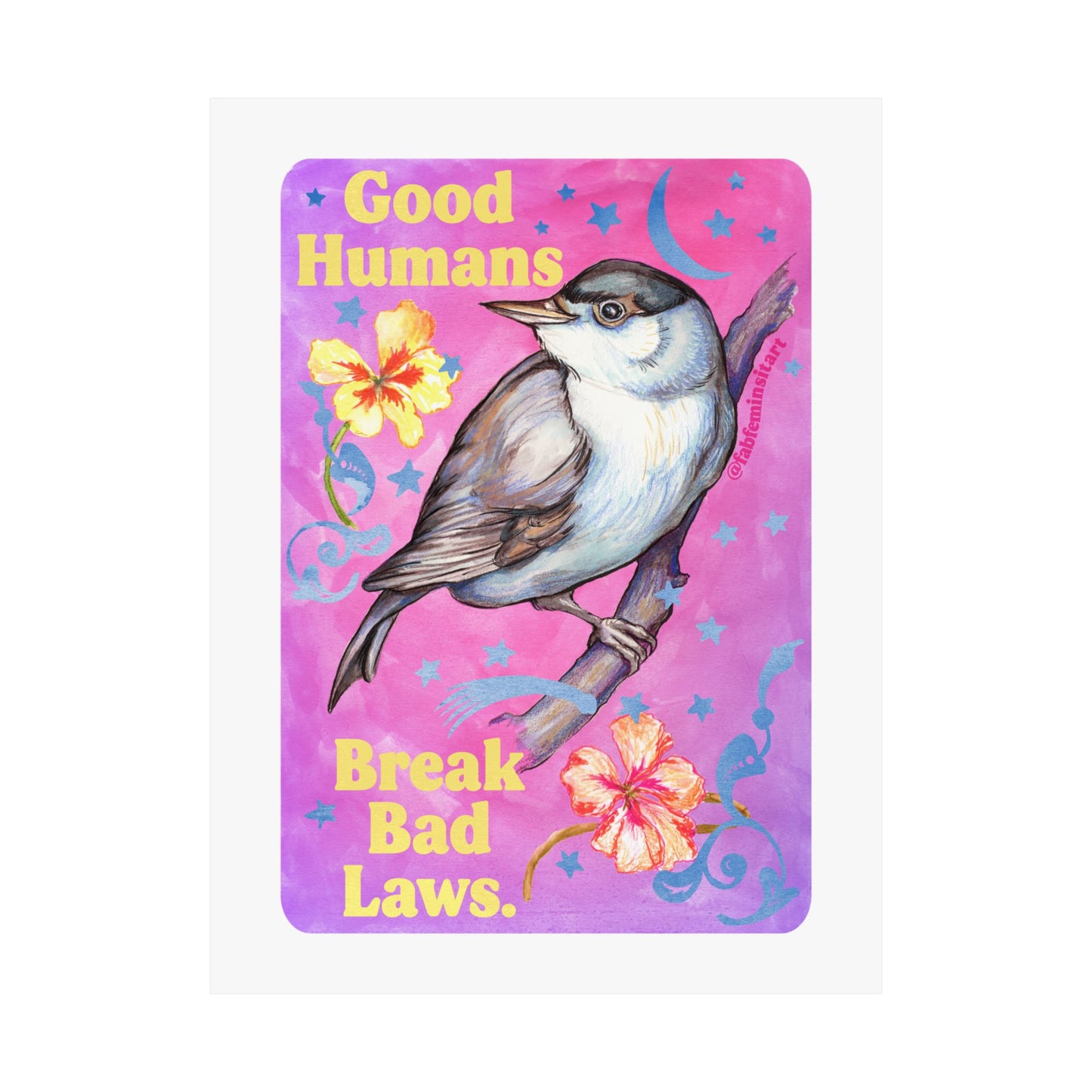 Good Humans Break Bad Laws: Feminist Art Print