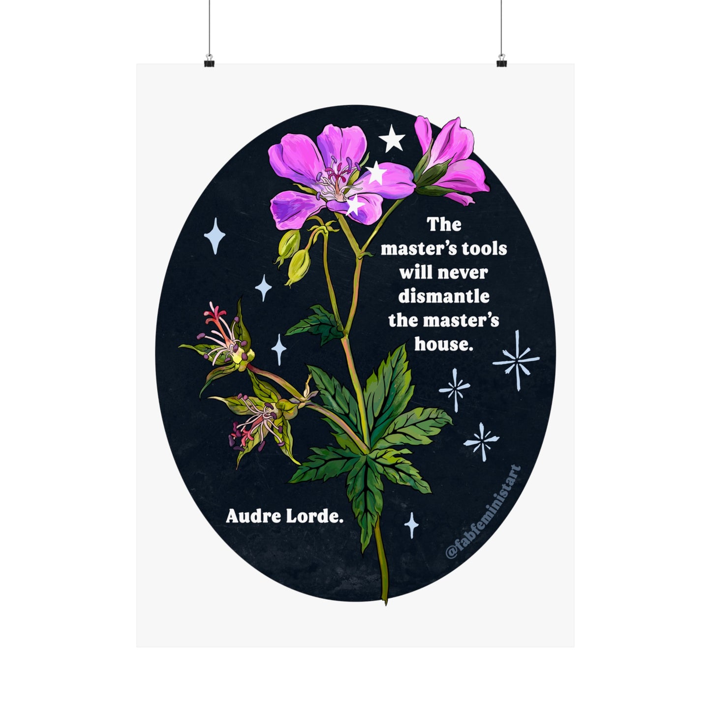 The master's tools will never dismantle the master's house, Audre Lorde: Feminist Art Print