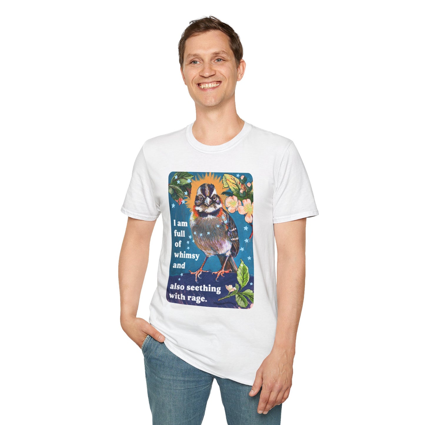 I am full of whimsy and also seething with rage: feminist shirt