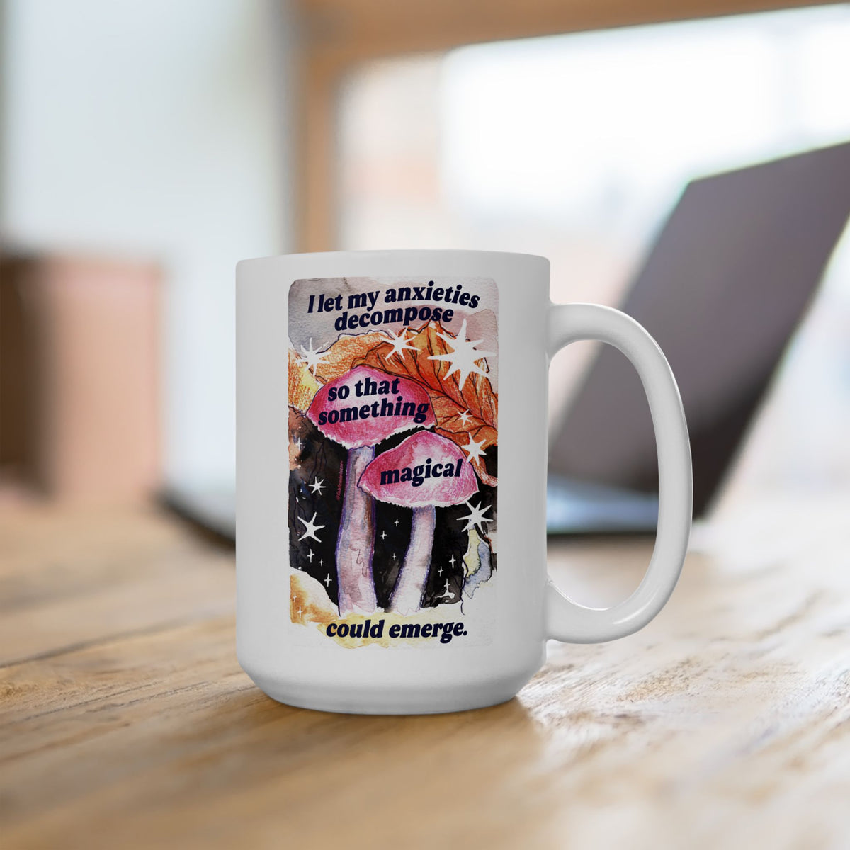 Inspirational Collage Ceramic Mug — Floral & Positive Quote Coffee Cup (11oz/15oz)