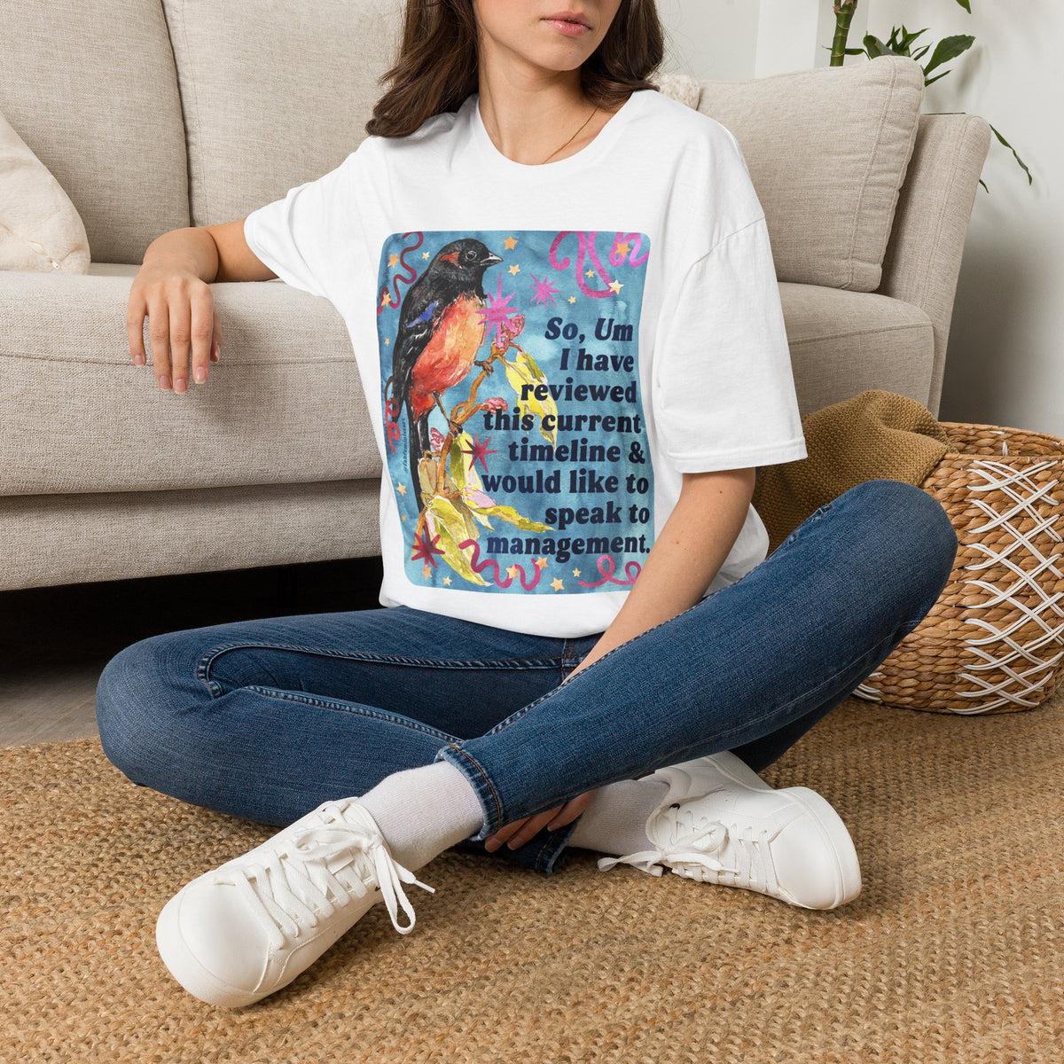 So Um I have reviewed this current timeline & would like to speak to management: feminist shirt