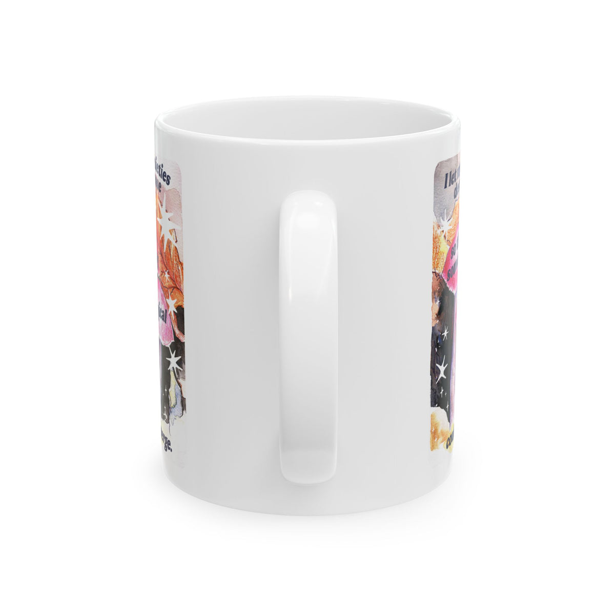 Inspirational Collage Ceramic Mug — Floral & Positive Quote Coffee Cup (11oz/15oz)