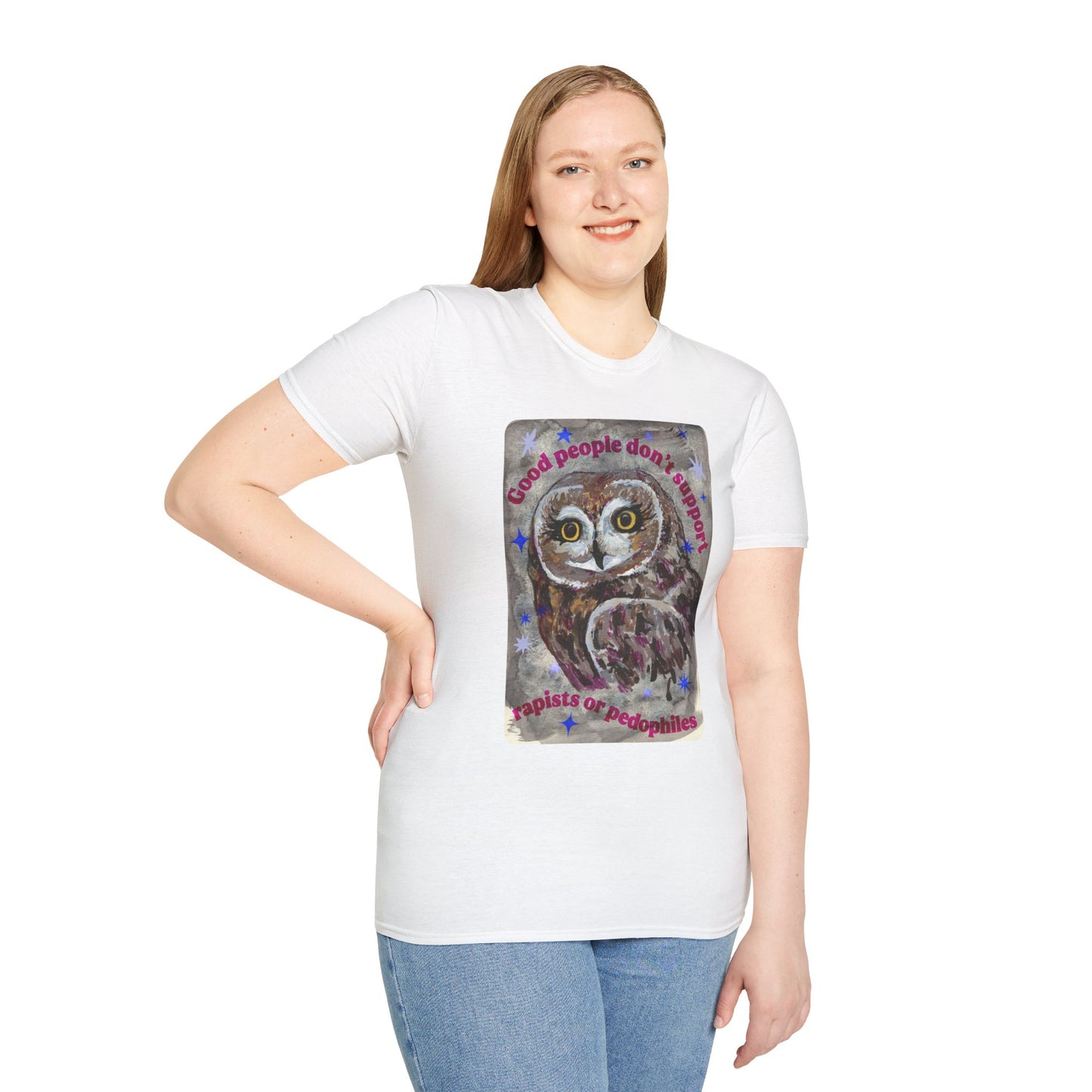 Good people don't support rapists or pedophiles: feminist shirt