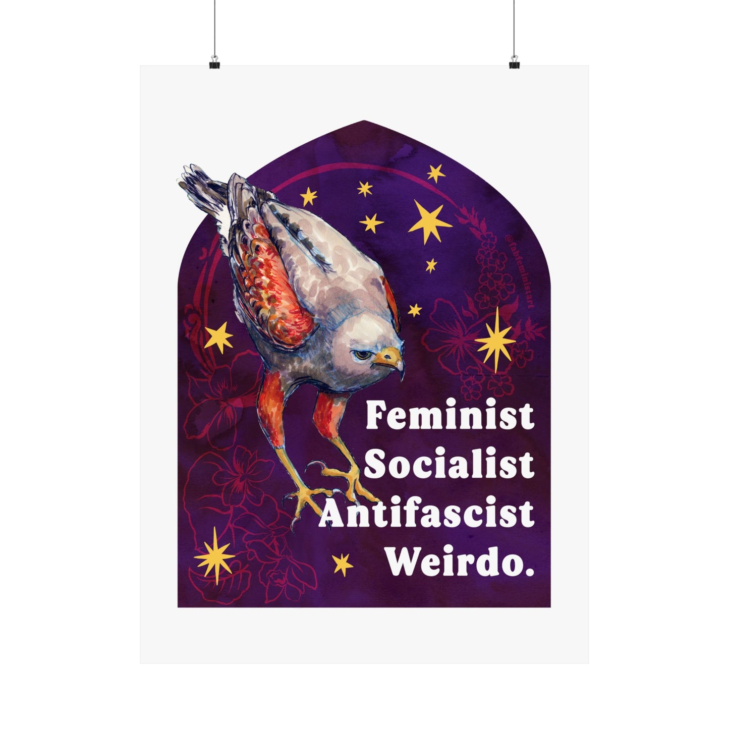 Feminist Socialist Antifascist Weirdo Poster: Feminist Art Print