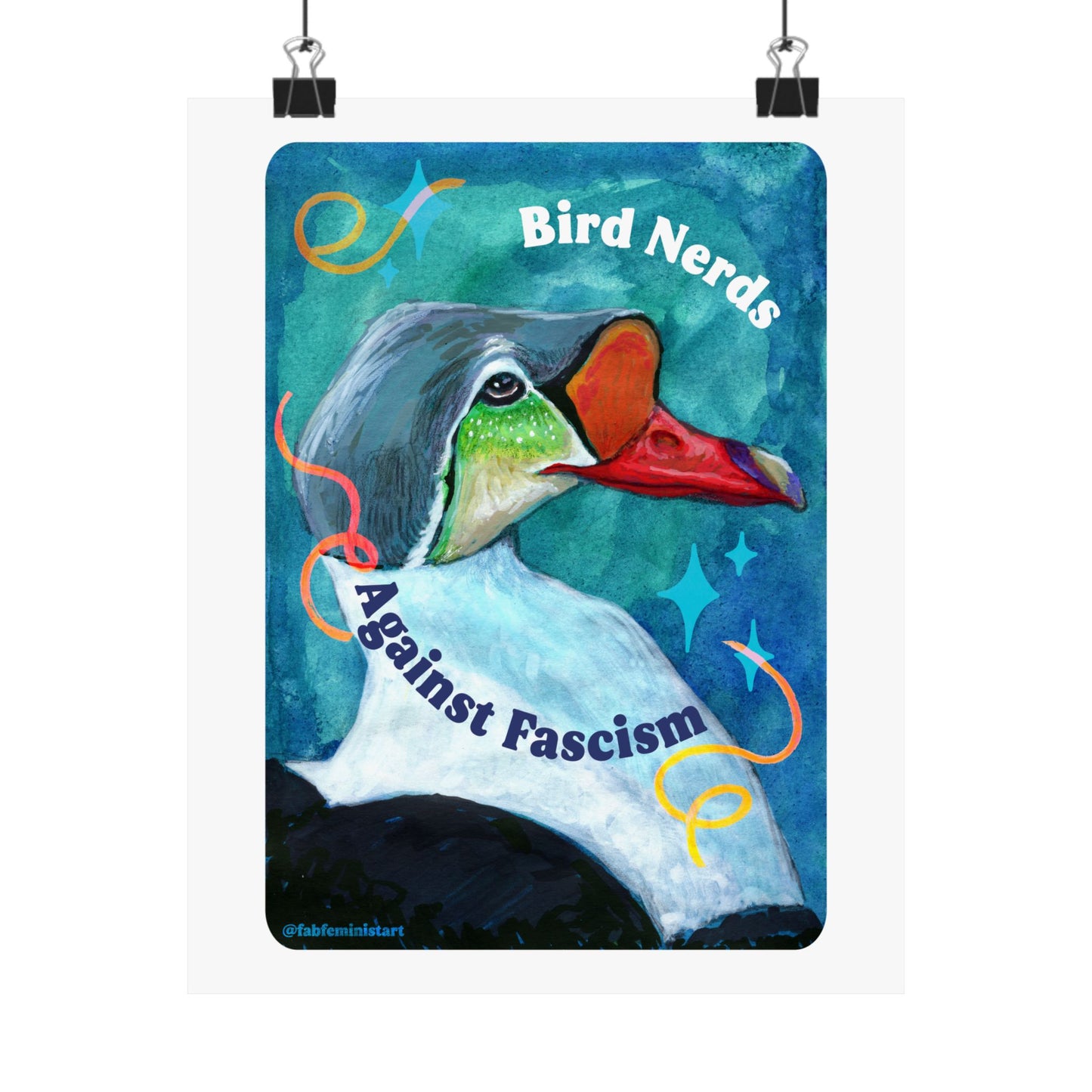 Bird Nerds Against Fascism : Feminist Art Print