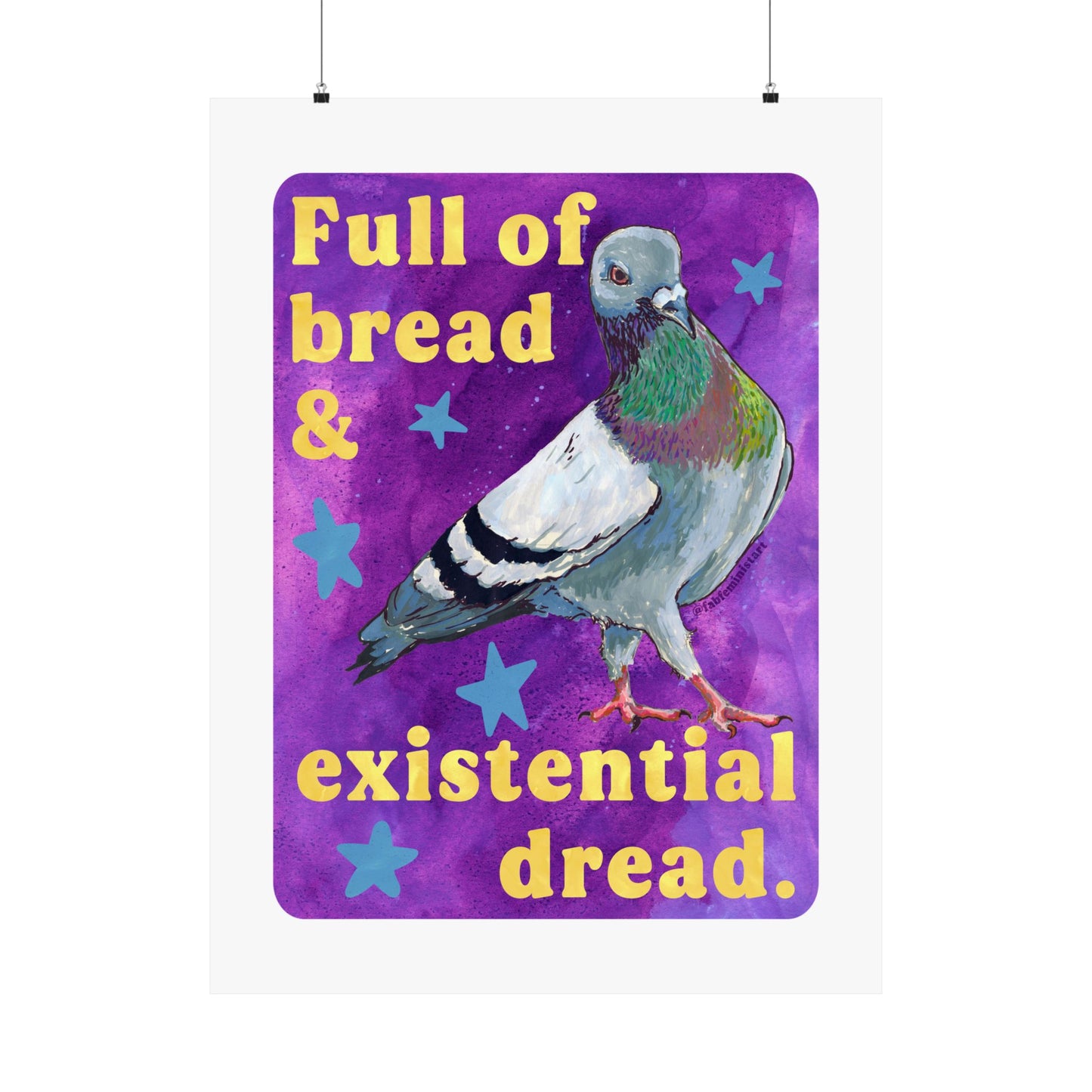 Full of Bread & Existential Dread: Pigeon Wall Art