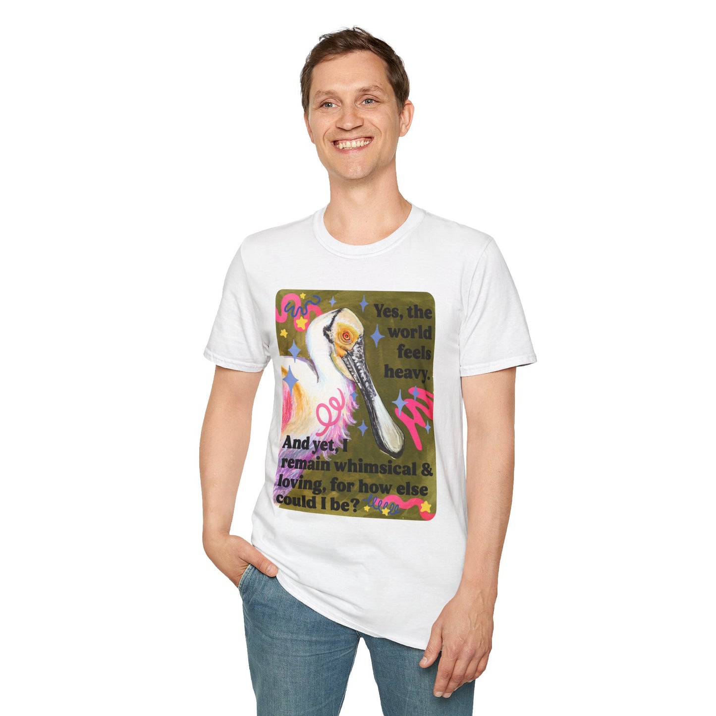 Yes, the world feels heavy. And yet, I remain whimsical & loving, for how else could I be: feminist shirt