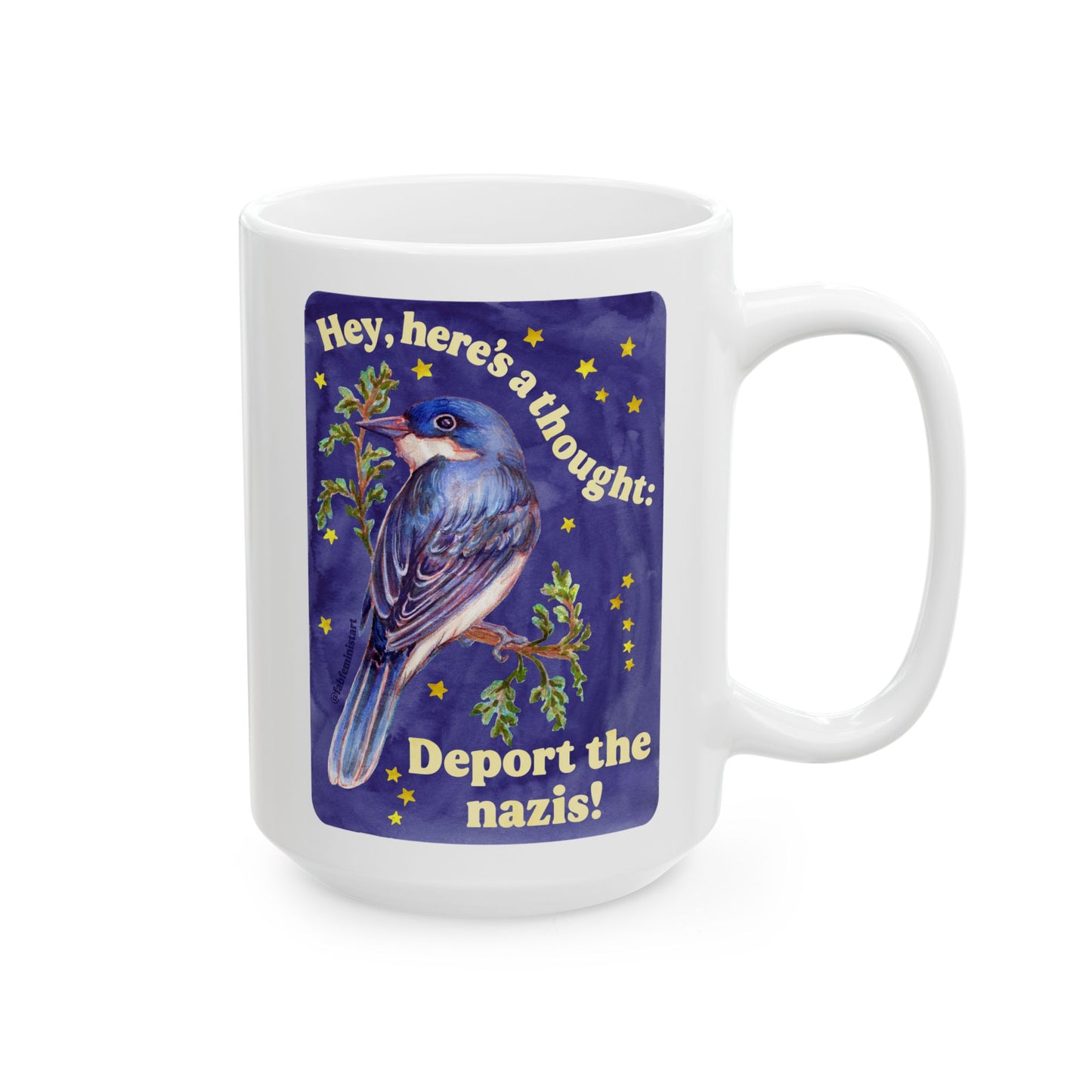 Hey here's a thought deport the nazis: feminist mug