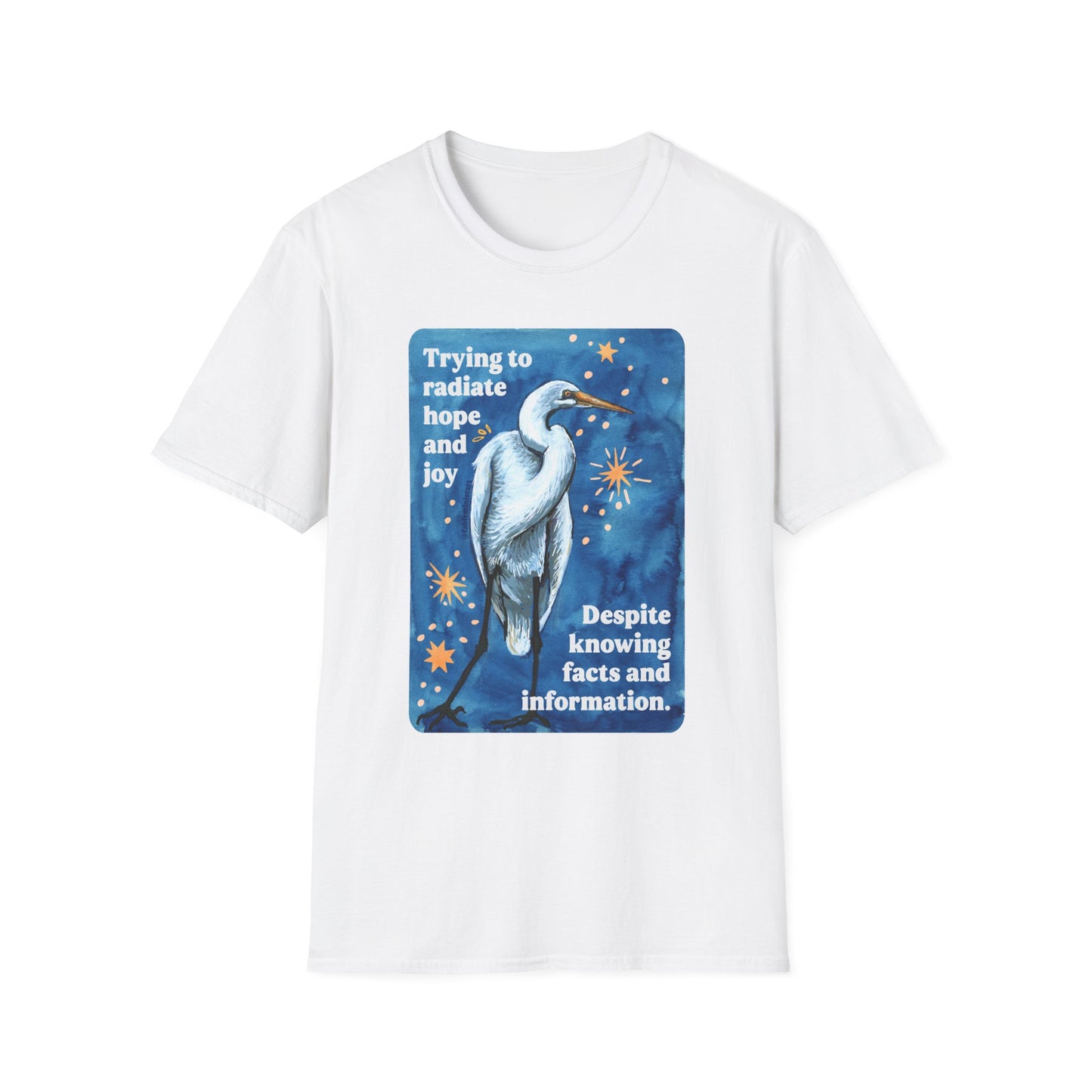 Trying to radiate hope and joy despite knowing facts and information: feminist shirt