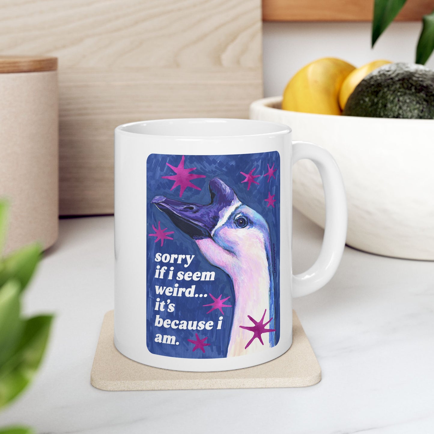 sorry if i seem weird... it's because i am: feminist mug