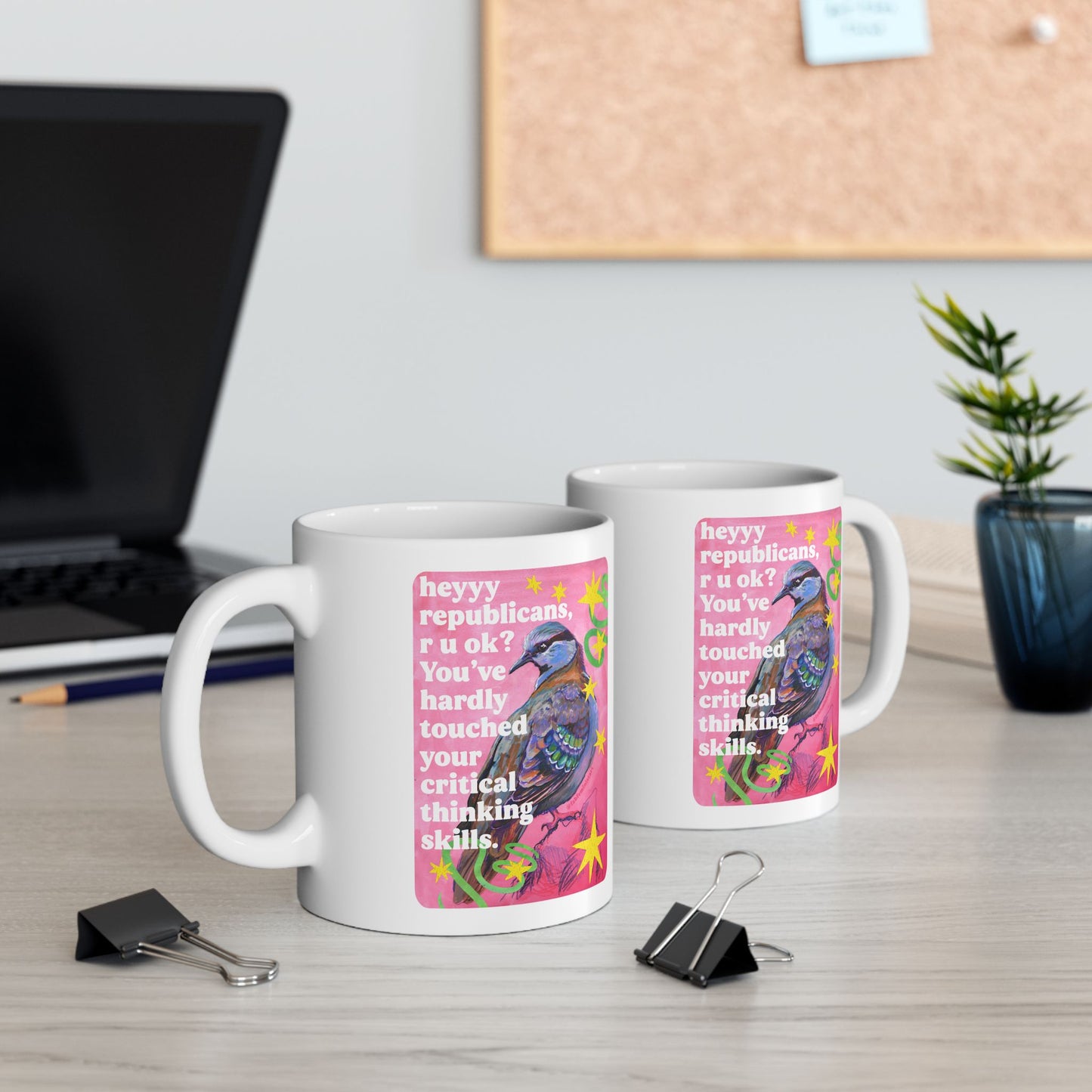heyyy republicans, r u ok? You've hardly touched your critical thinking skills: feminist mug