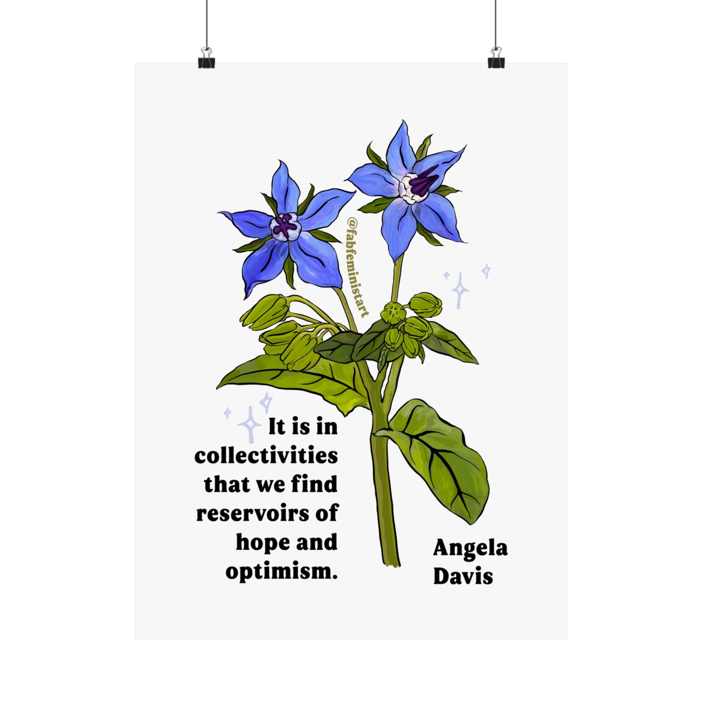 It is in collectivities that we find reservoirs of hope and optimism, Angela Davis: Feminist Art Print