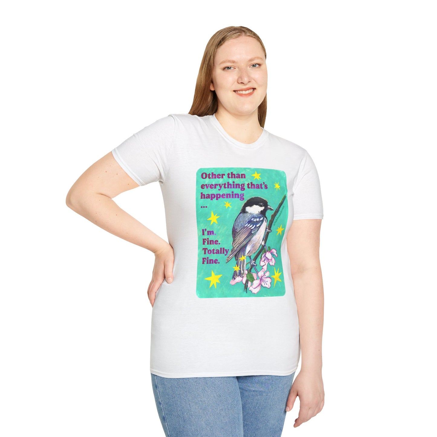 Other than everything that's happening... I'm fine. Totally fine: feminist shirt
