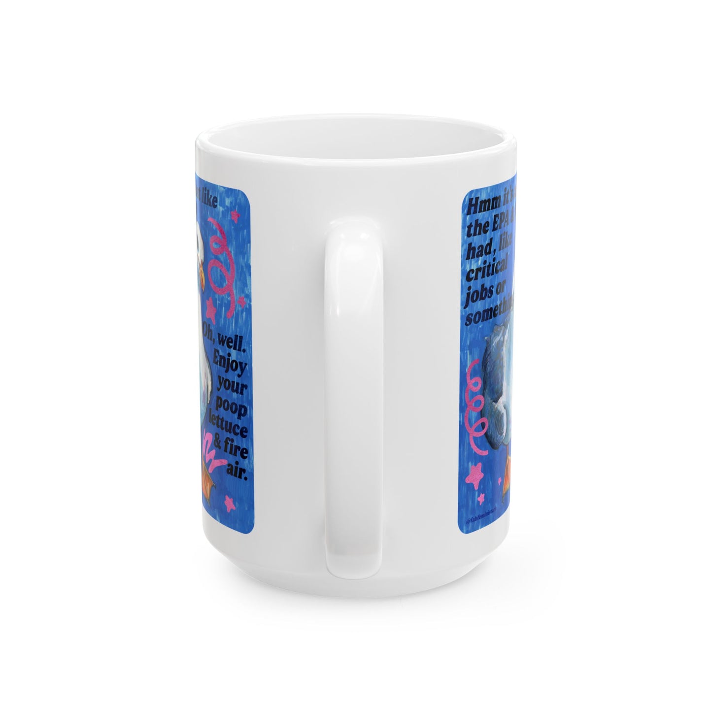 Hmm it's almost like the EPA & FDA had, like, critical jobs or something: feminist mug