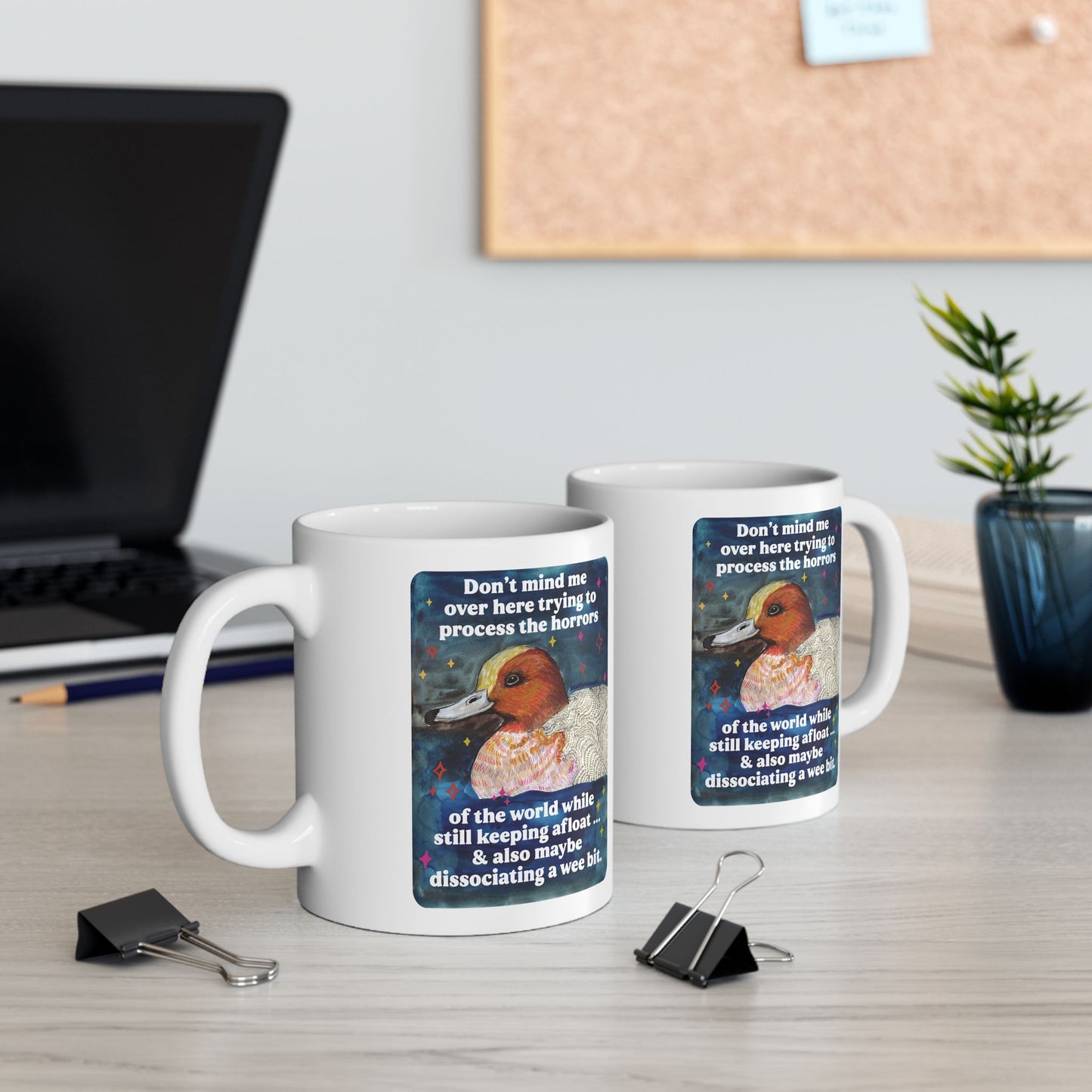 Don't mind me over here trying to process the horrors of the world while still keeping afloat: feminist mug