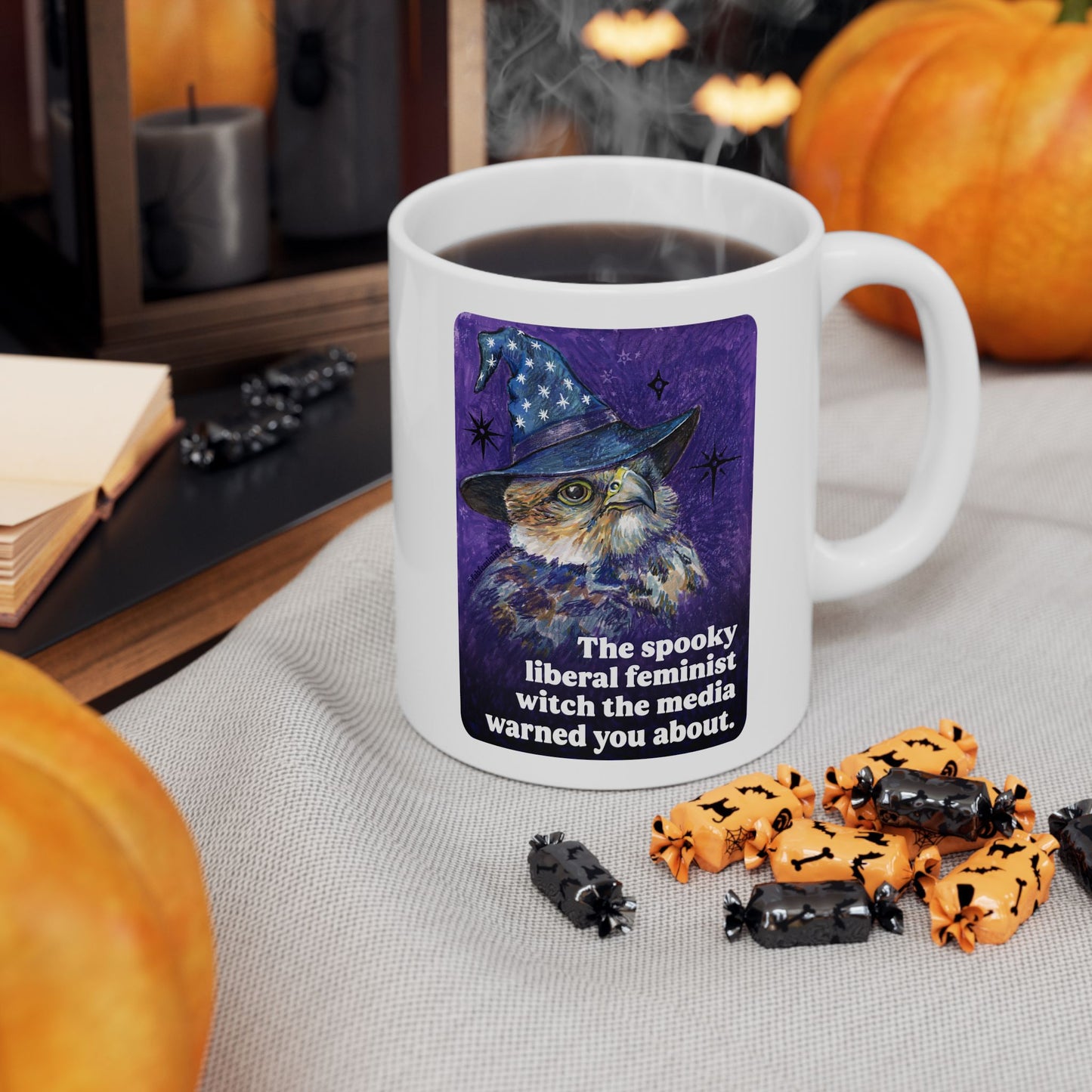 The spooky liberal feminist witch the media warned you about: feminist mug