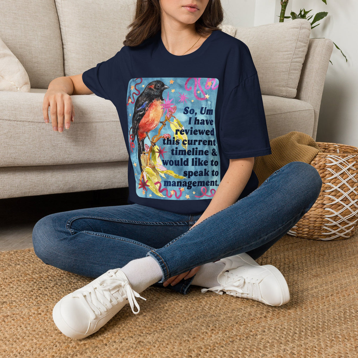 So Um I have reviewed this current timeline & would like to speak to management: feminist shirt