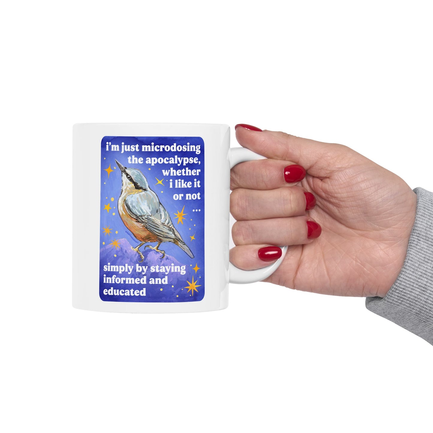 i'm just microdosing the apocalypse, whether i like it or not ... simply by staying informed and educated: feminist mug
