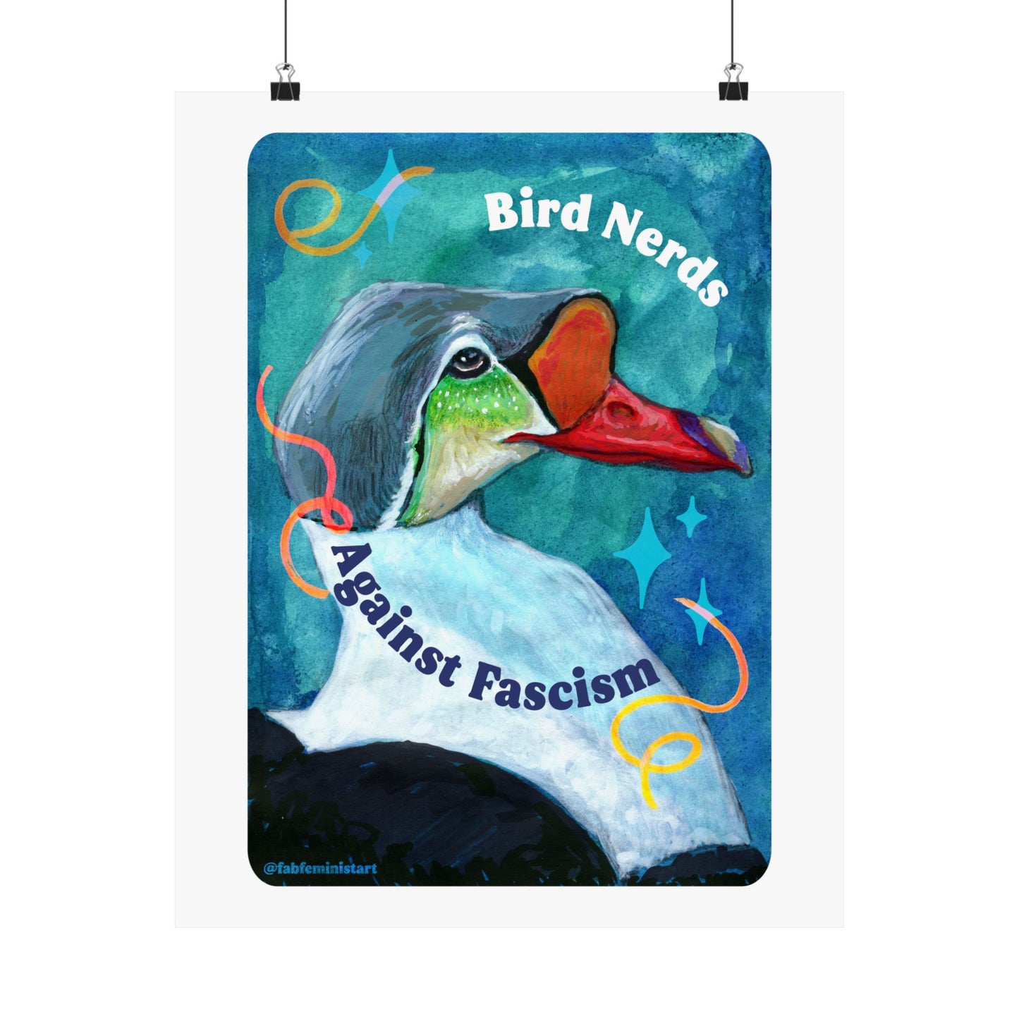 Bird Nerds Against Fascism : Feminist Art Print