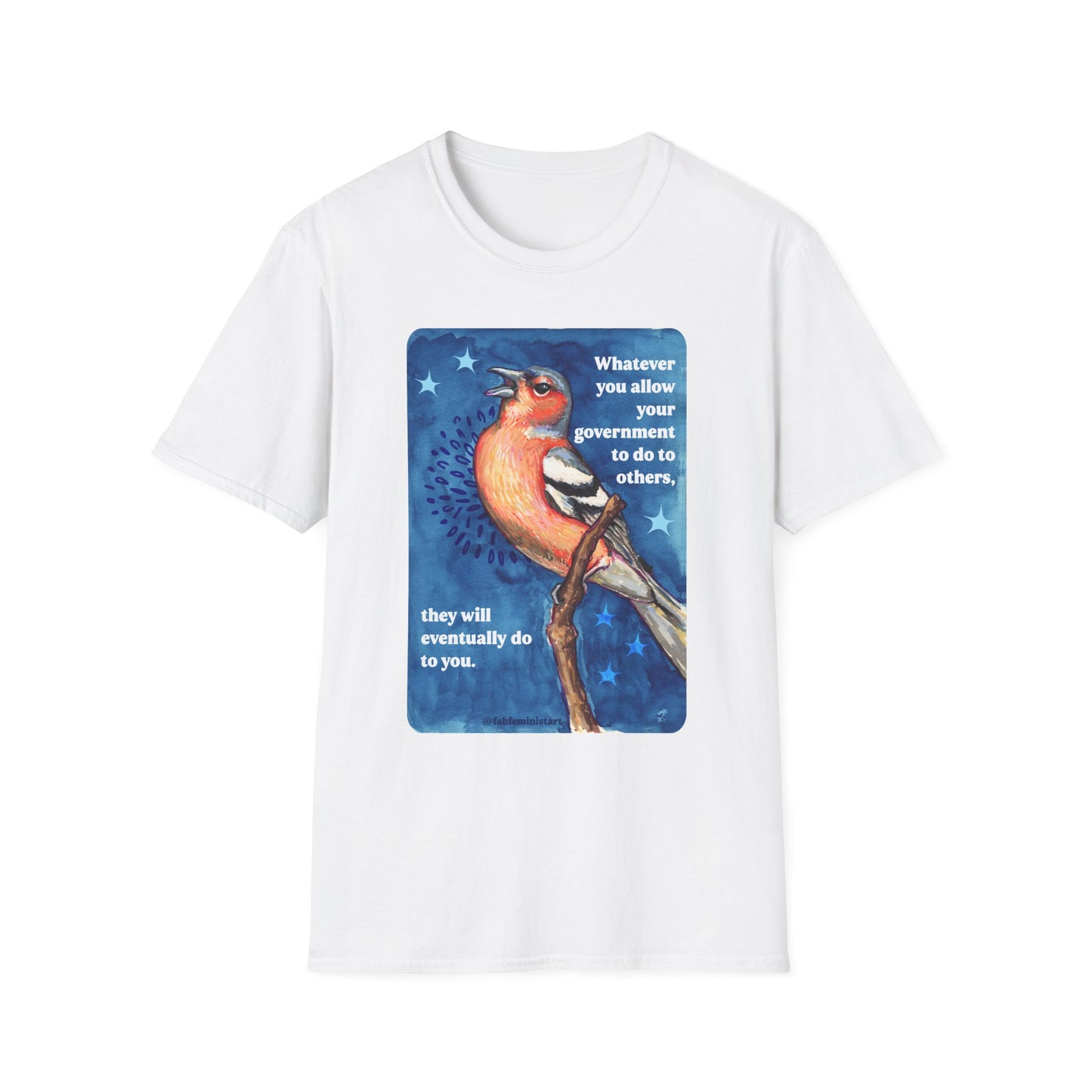 Whatever you allow your government to do to others, they will eventually do to you: feminist shirt
