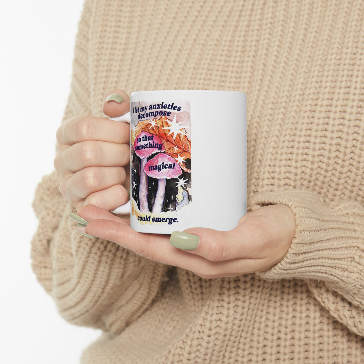 Inspirational Collage Ceramic Mug — Floral & Positive Quote Coffee Cup (11oz/15oz)