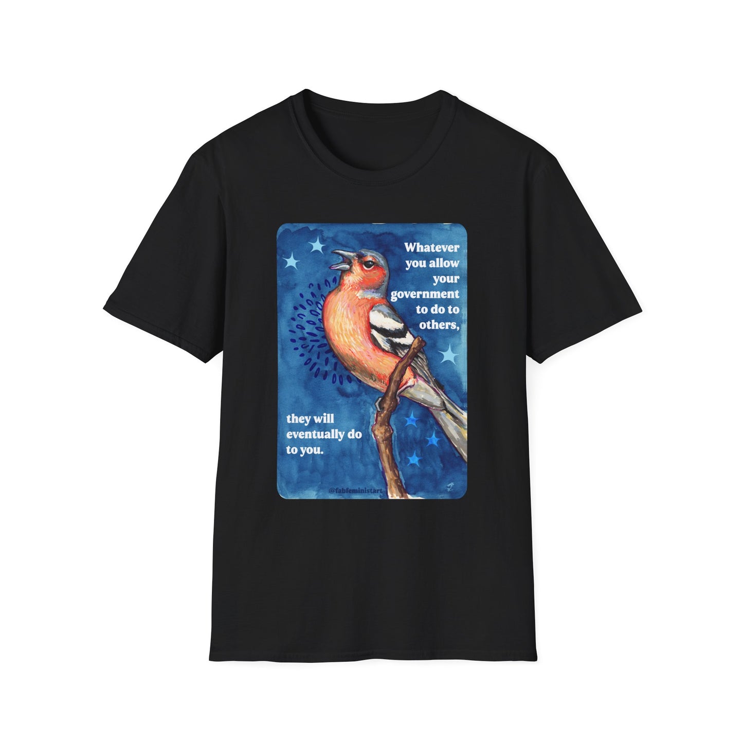 Whatever you allow your government to do to others, they will eventually do to you: feminist shirt