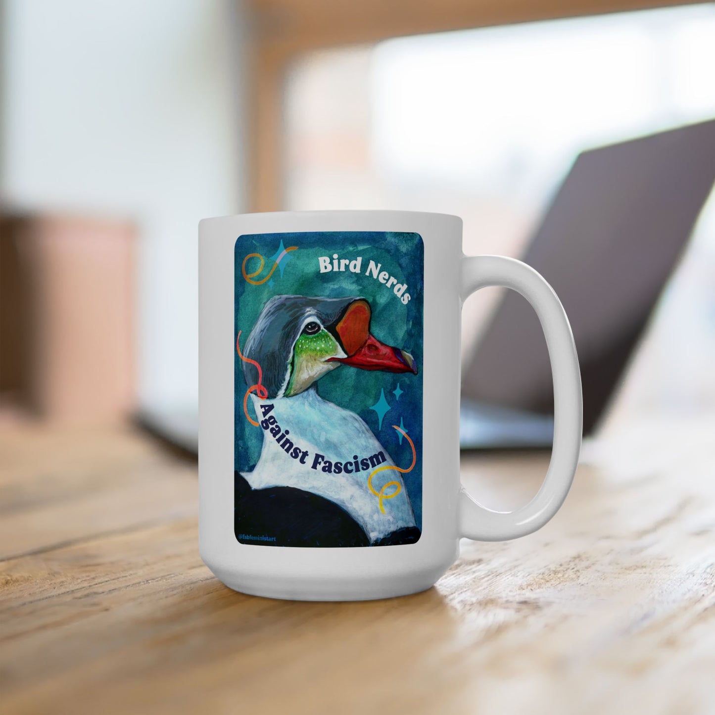 Bird Nerds Against Fascism: Feminist Mug