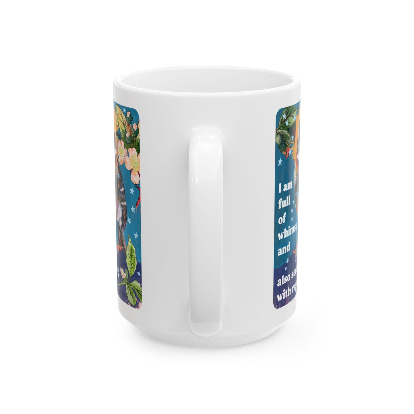 I am full of whimsy and also seething with rage: feminist mug