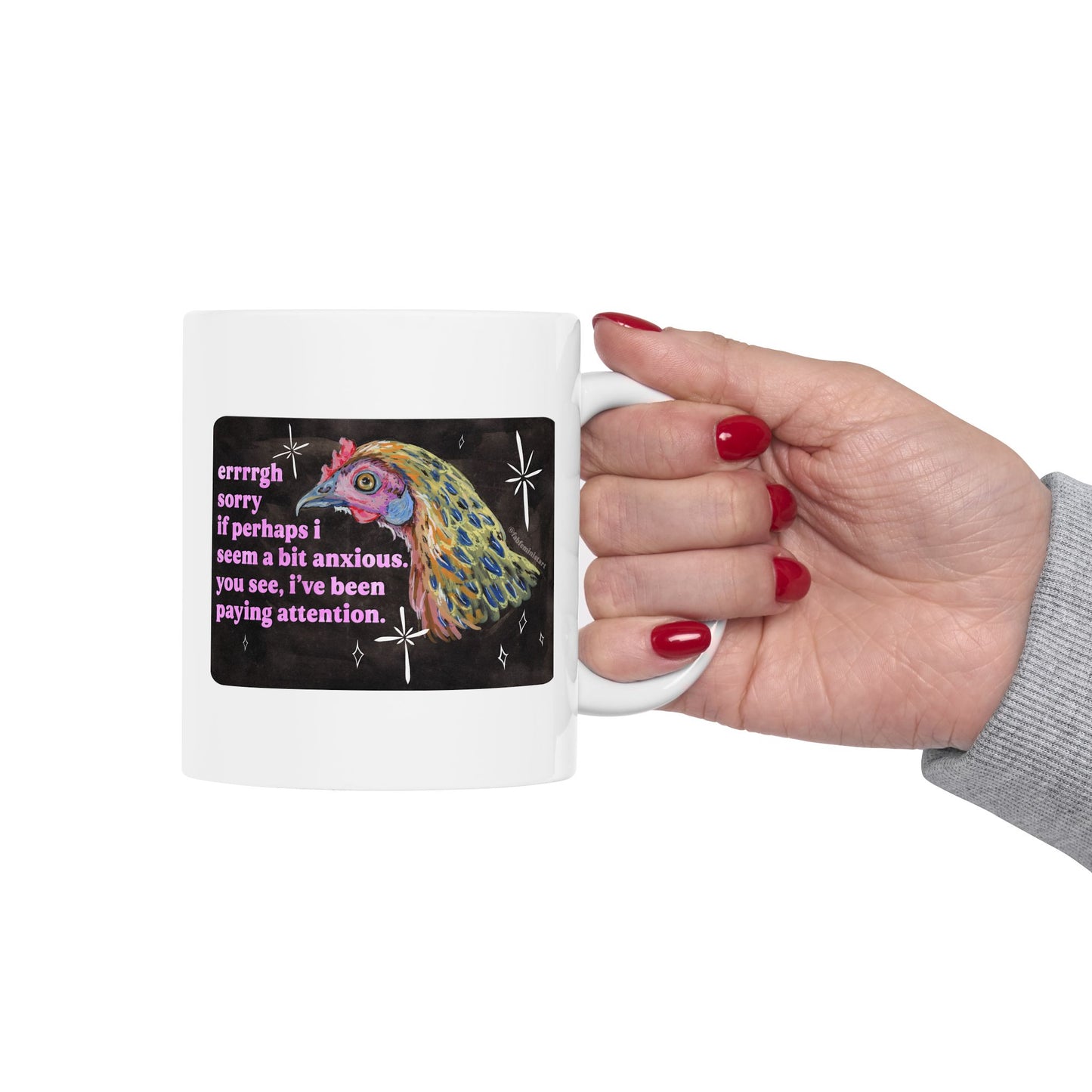 errrgh sorry if perhaps i seem a bit anxious. you see, i've been paying attention: feminist mug