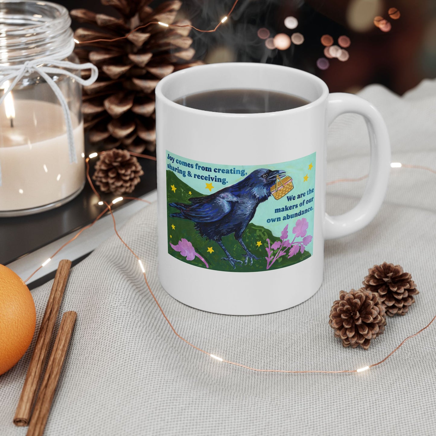 Joy comes from creating, sharing and receiving: feminist mug