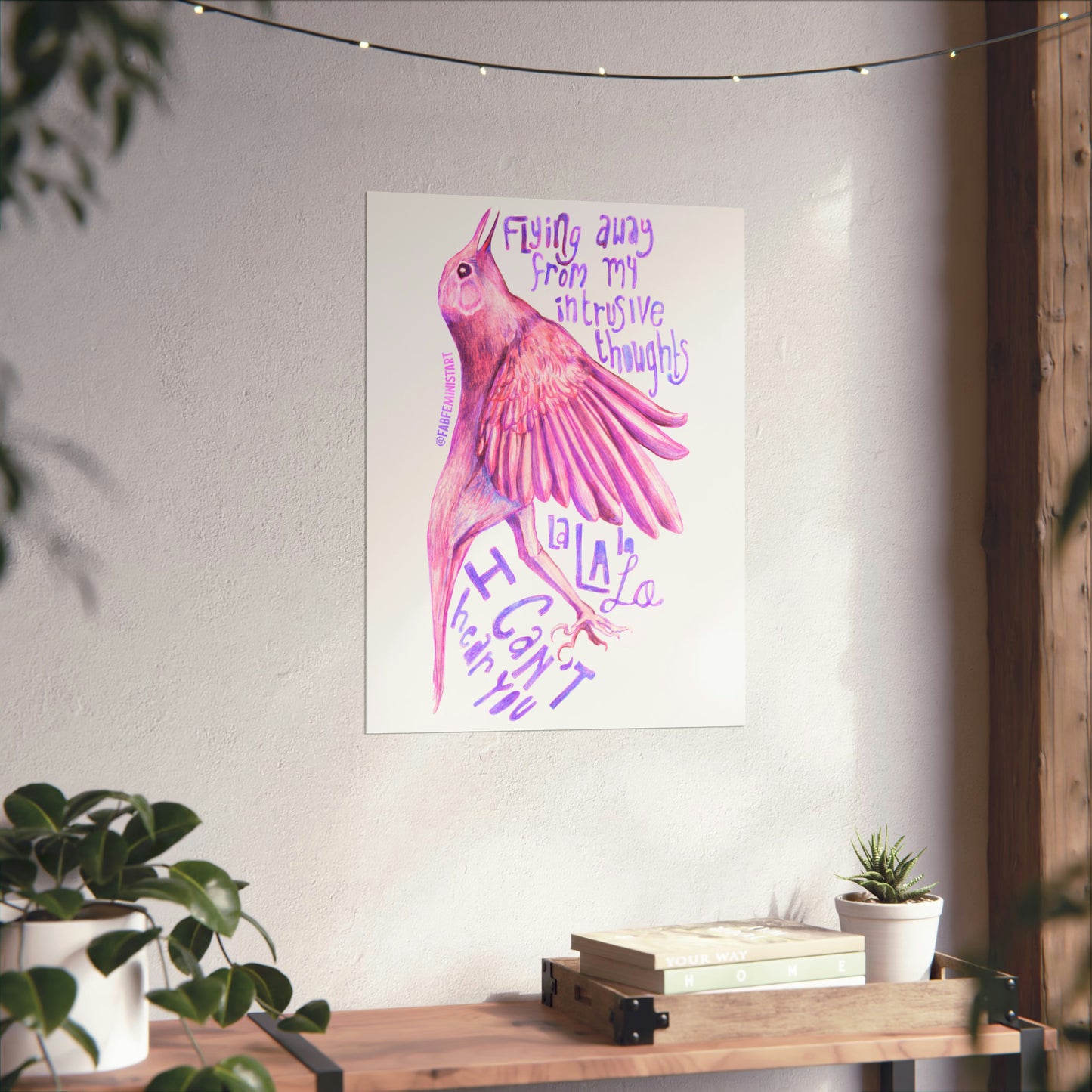 Flying Away From My Intrusive Thoughts: Mental Health Print