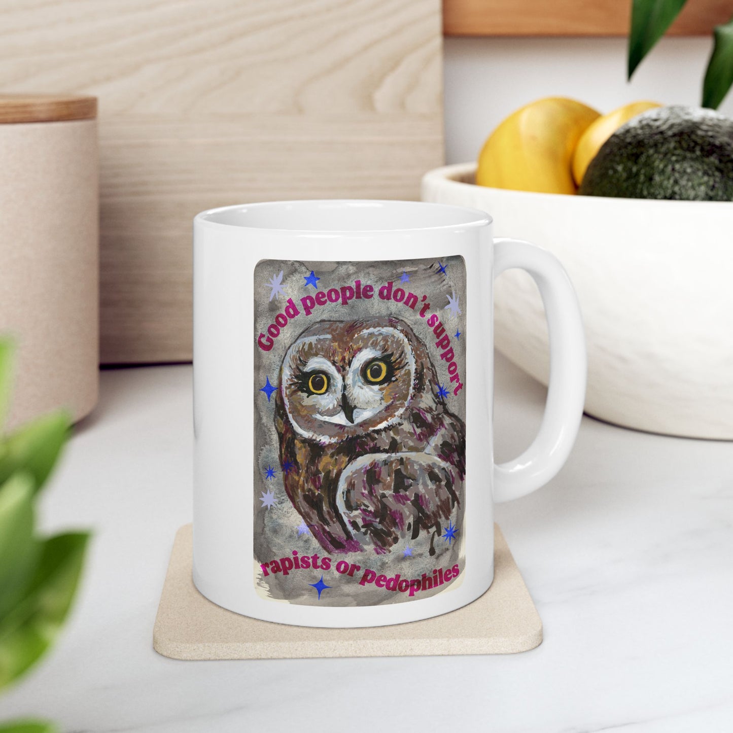 Good people don't support rapists or pedophiles: feminist mug